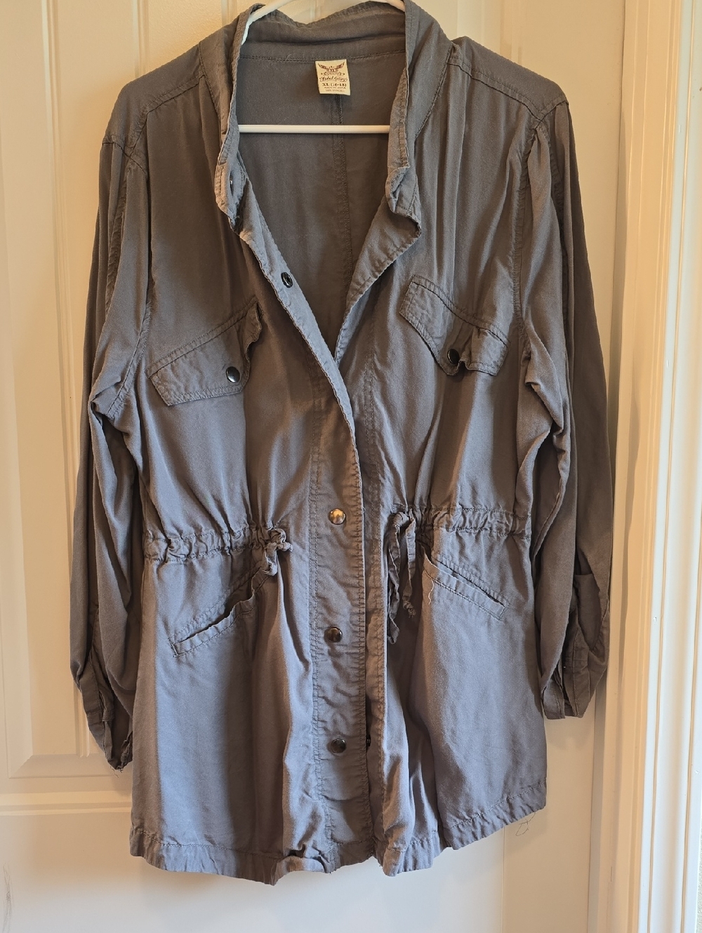 Faded Glory Gray Utility Drawstring Jacket